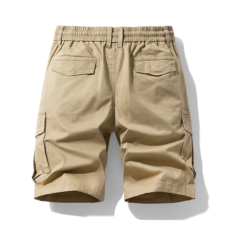 Summer Men Cotton Cargo Shorts Mens Jogger Casual Beach Fashion Shorts Man Bermuda Multi Pocket Work Safari Shorts Pants Trouser